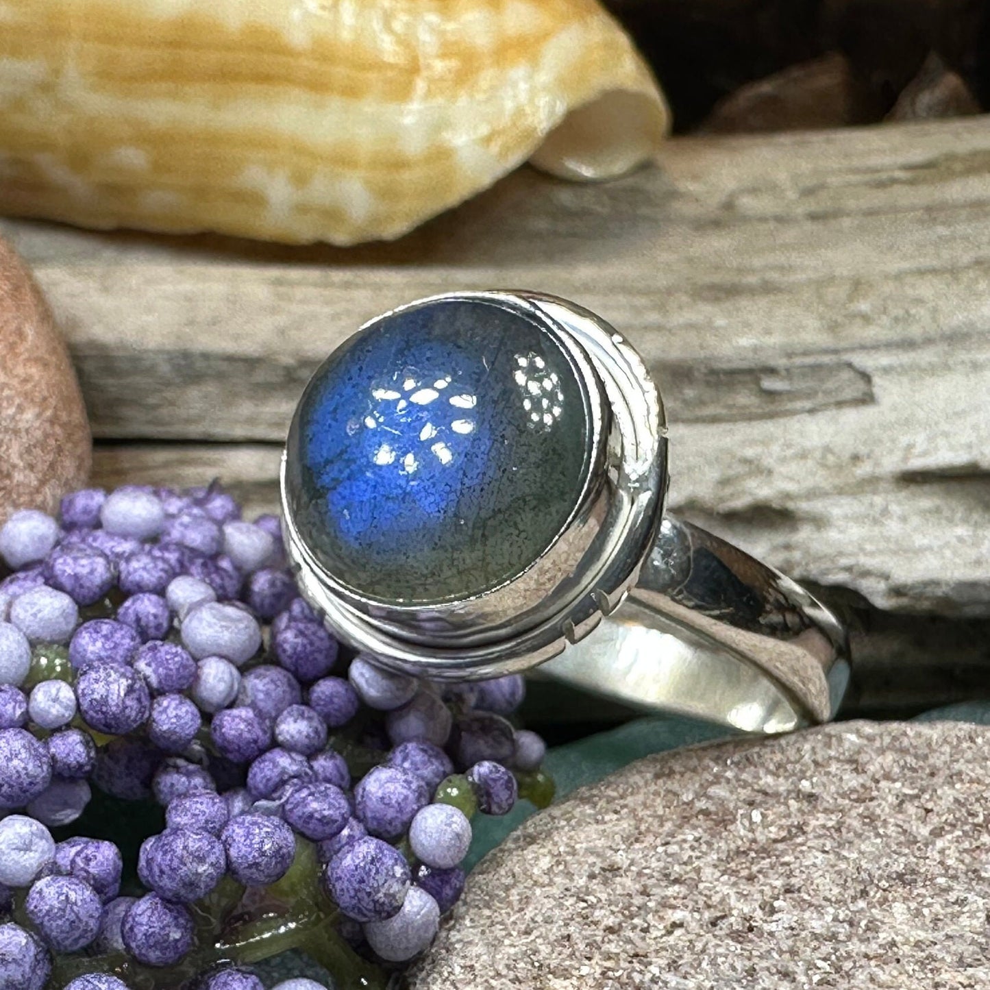 Celtic Mystic Ring, Labradorite Jewelry, Boho Statement Ring, Celestial Jewelry, Celtic Jewelry, Anniversary Gift, Wiccan Jewelry, Wife Gift