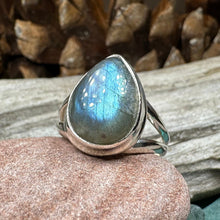 Load image into Gallery viewer, Celtic Mystic Ring, Labradorite Jewelry, Boho Statement Ring, Celestial Jewelry, Celtic Jewelry, Anniversary Gift, Wiccan Jewelry, Wife Gift
