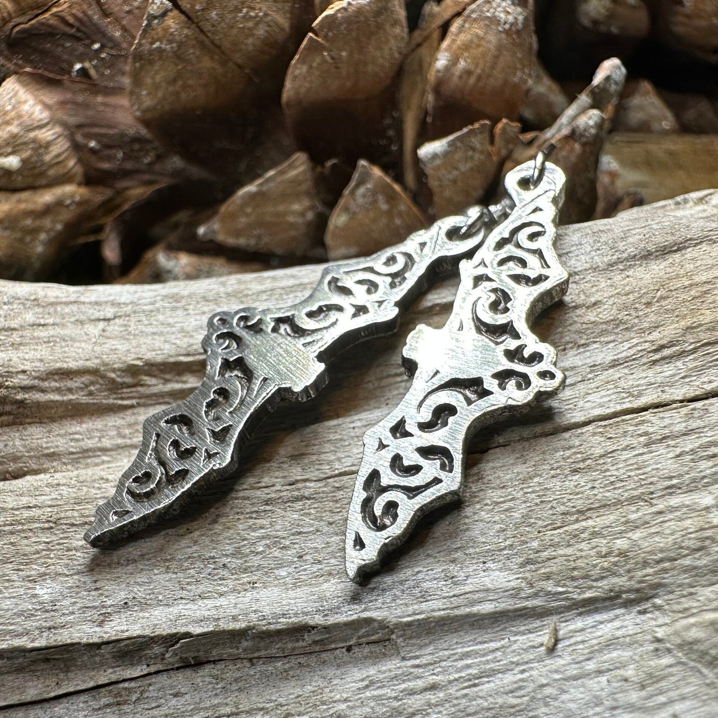 Gothic Bat Earrings, Celtic Jewelry, Pewter Bat Earrings, Victorian Earrings, Friendship Gift, Halloween Gift, Witch Jewelry, EA Poe Gift