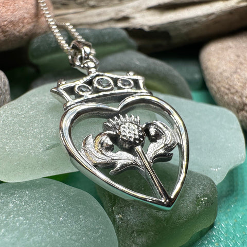 Load image into Gallery viewer, Luckenbooth Necklace, Outlander Jewelry, Scotland Jewelry, Bridal Jewelry, Amethyst Necklace, Heart Pendant, Bride Gift, Wife Gift, Mom Gift
