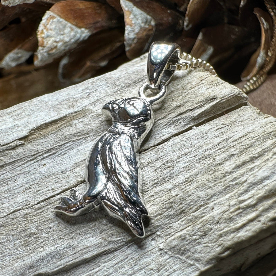 Puffin Necklace, Scotland Jewelry, Sea Bird Jewelry, Celtic Jewelry, Bird Jewelry, Girlfriend Gift, Anniversary Gift, Sea Parrot Gift