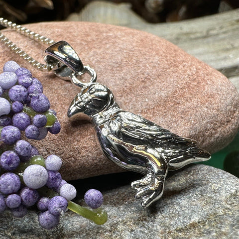 Load image into Gallery viewer, Puffin Necklace, Scotland Jewelry, Sea Bird Jewelry, Celtic Jewelry, Bird Jewelry, Girlfriend Gift, Anniversary Gift, Sea Parrot Gift
