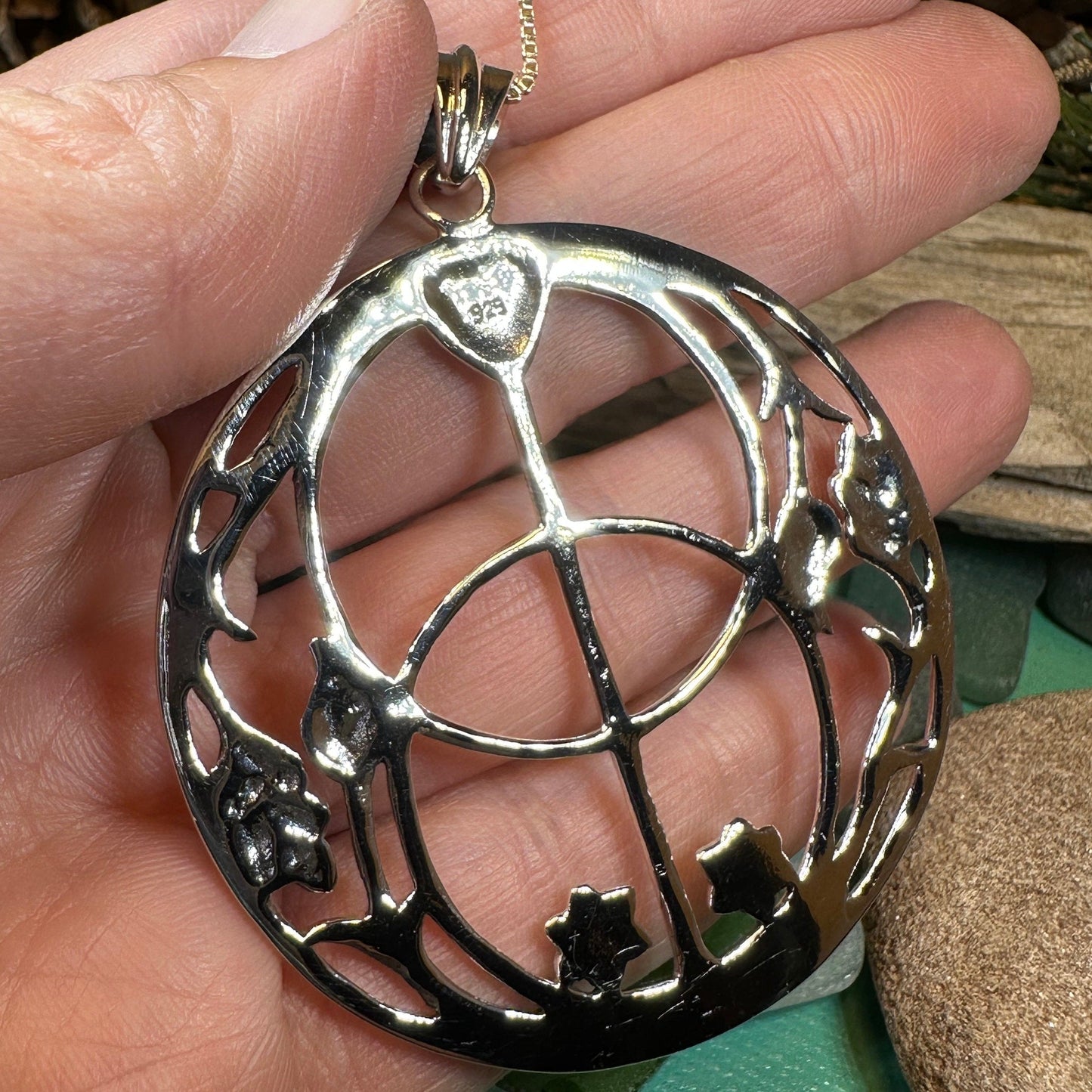 Chalice Well Necklace, Irish Jewelry, Large Celtic Pendant, Scotland Jewelry, Anniversary Gift, Ireland Gift, Peace Jewelry, Spiritual Gift