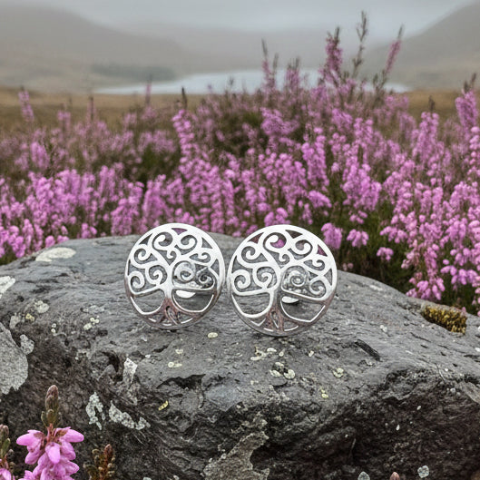 Tree of Life Stud Earrings, Tree Studs, Celtic Jewelry, Anniversary Gift, Bridal Jewelry, Norse Jewelry, Yoga Jewelry, Wiccan Jewelry