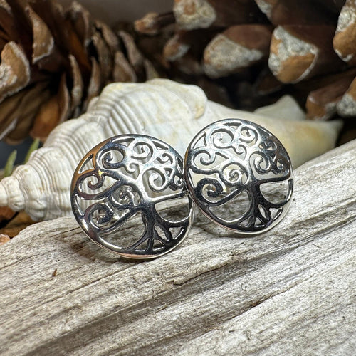 Tree of Life Stud Earrings, Tree Studs, Celtic Jewelry, Anniversary Gift, Bridal Jewelry, Norse Jewelry, Yoga Jewelry, Wiccan Jewelry