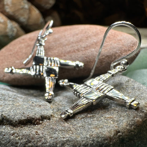 Load image into Gallery viewer, Saint Brigid's Cross Earrings, Irish Jewelry, Gift for Her, Bride Gift, Saint Brigit, Wiccan Jewelry, St. Bridget's Cross, Spiritual Jewelry
