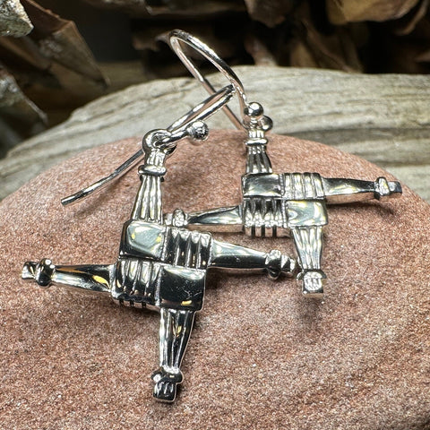 Load image into Gallery viewer, Saint Brigid's Cross Earrings, Irish Jewelry, Gift for Her, Bride Gift, Saint Brigit, Wiccan Jewelry, St. Bridget's Cross, Spiritual Jewelry
