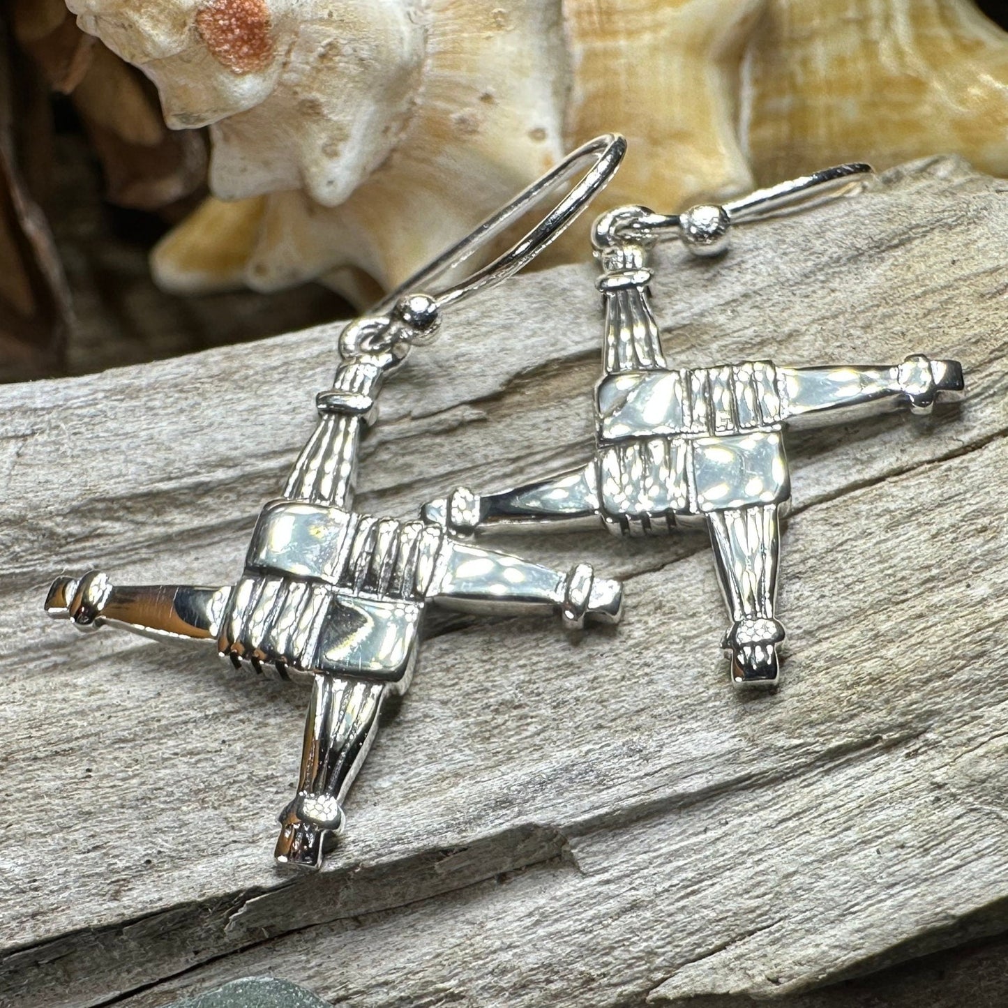 Saint Brigid's Cross Earrings, Irish Jewelry, Gift for Her, Bride Gift, Saint Brigit, Wiccan Jewelry, St. Bridget's Cross, Spiritual Jewelry