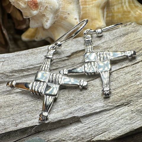 Load image into Gallery viewer, Saint Brigid's Cross Earrings, Irish Jewelry, Gift for Her, Bride Gift, Saint Brigit, Wiccan Jewelry, St. Bridget's Cross, Spiritual Jewelry
