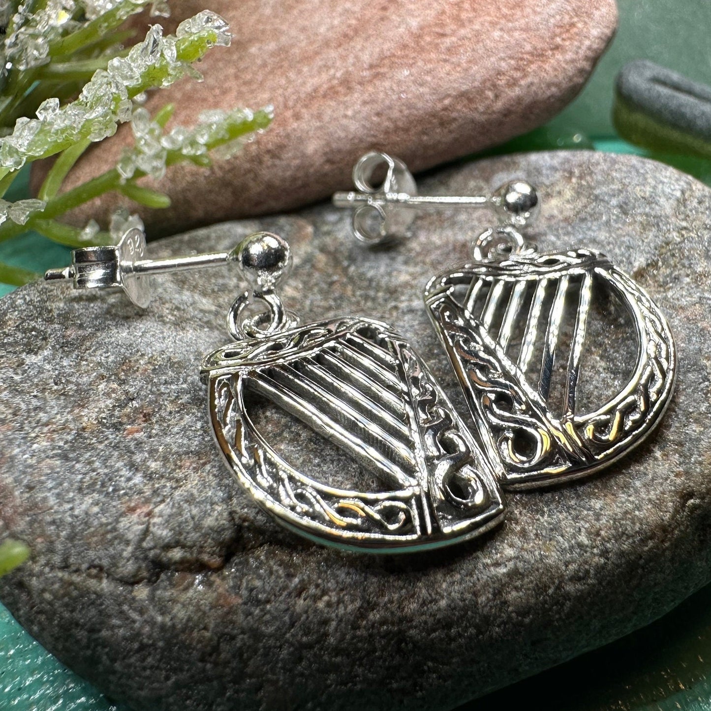 Ancient Harp Post Back Earrings — view 5