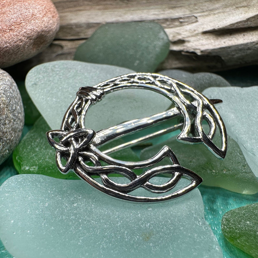 Celtic Knot Tara Brooch, Irish Pin, Penannular Brooch, Sterling Silver, Ireland Pin, Celtic Brooch, Mom Gift, Wife Gift, Bridal Pin