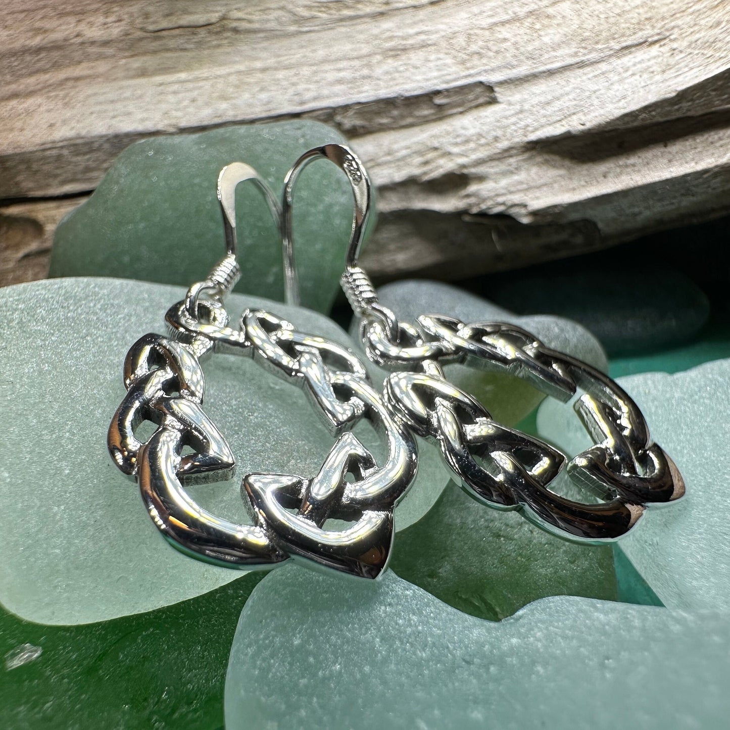 Celtic Knot Earrings, Scottish Jewelry, Irish Earrings, Silver Drop Earrings, Girlfriend Gift, Anniversary Gift, Ireland Jewelry, Wife Gift