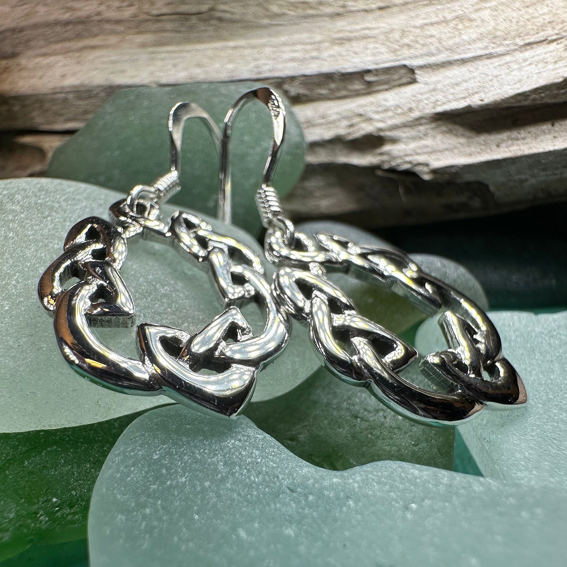 Celtic Knot Earrings, Scottish Jewelry, Irish Earrings, Silver Drop Earrings, Girlfriend Gift, Anniversary Gift, Ireland Jewelry, Wife Gift