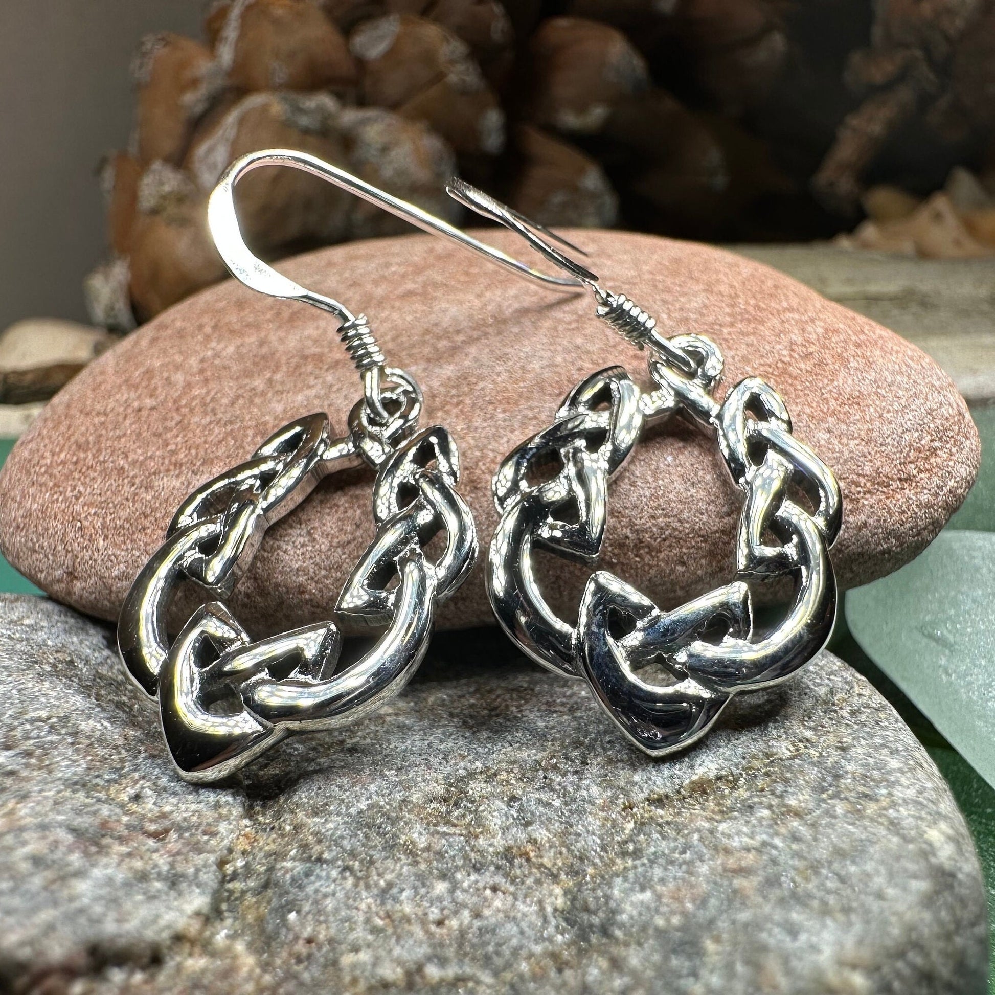 Celtic Knot Earrings, Scottish Jewelry, Irish Earrings, Silver Drop Earrings, Girlfriend Gift, Anniversary Gift, Ireland Jewelry, Wife Gift