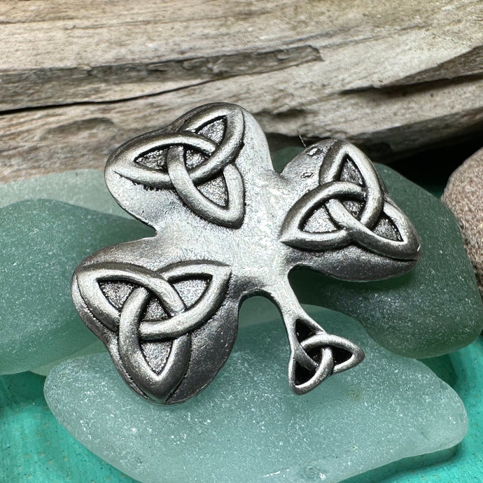 Shamrock Brooch, Clover Pin, Ireland Gift, Celtic Pin, Irish Pin, Coat Pin, Scarf Pin, Cap Pin, Lapel Pin, Shamrock Brooch, Good Luck Gift