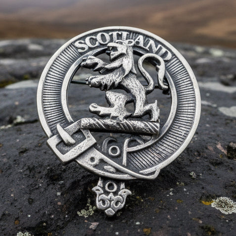 Lion Brooch, Celtic Jewelry, Scottish Pin, Scotland Brooch, Celtic Brooch, Anniversary Gift, Cap Badge Pin, Bagpiper Gift, Plaid Pin