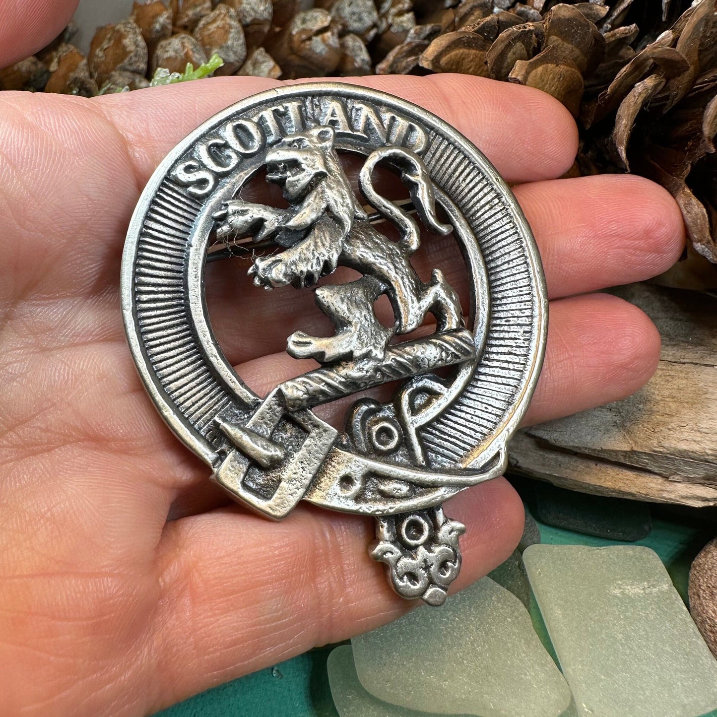 Lion Brooch, Celtic Jewelry, Scottish Pin, Scotland Brooch, Celtic Brooch, Anniversary Gift, Cap Badge Pin, Bagpiper Gift, Plaid Pin