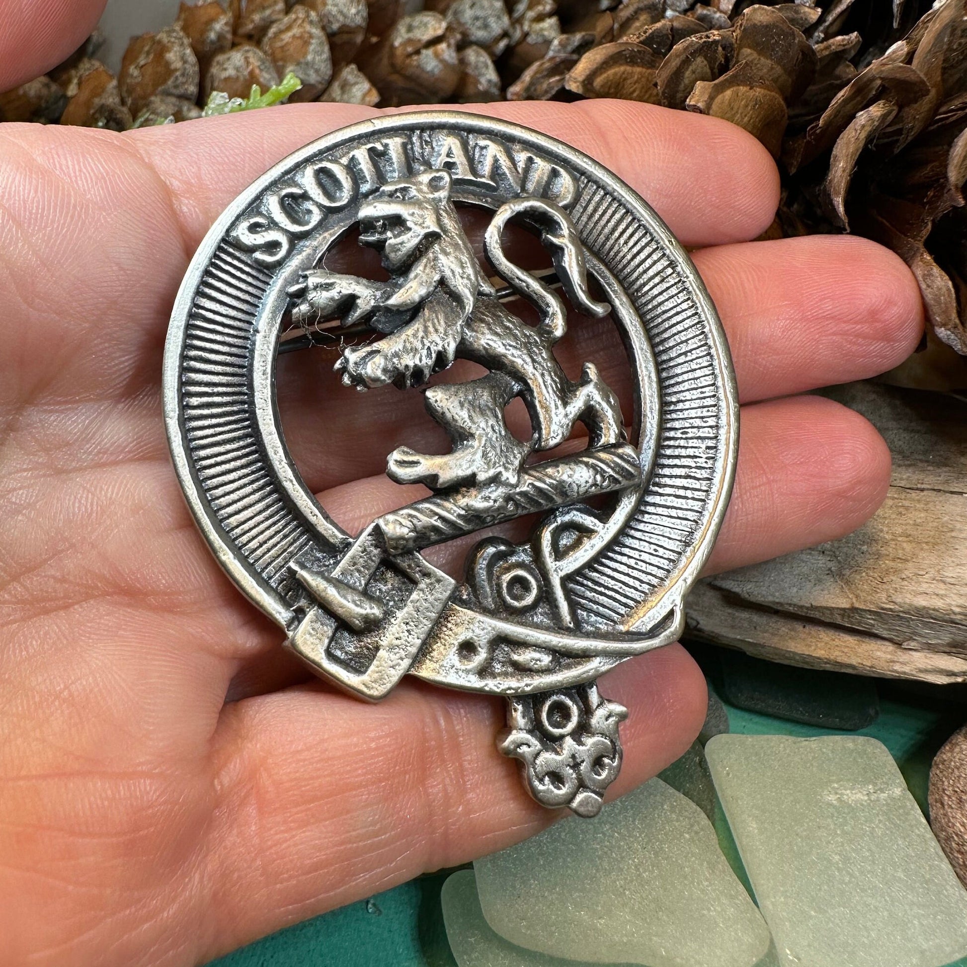 Lion Brooch, Celtic Jewelry, Scottish Pin, Scotland Brooch, Celtic Brooch, Anniversary Gift, Cap Badge Pin, Bagpiper Gift, Plaid Pin