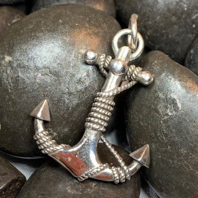 Anchor Necklace, Nautical Jewelry, Christian Pendant, Hope Necklace, Retirement Gift, Dad Gift, Mindfulness Gift, Ship Jewelry, Silver
