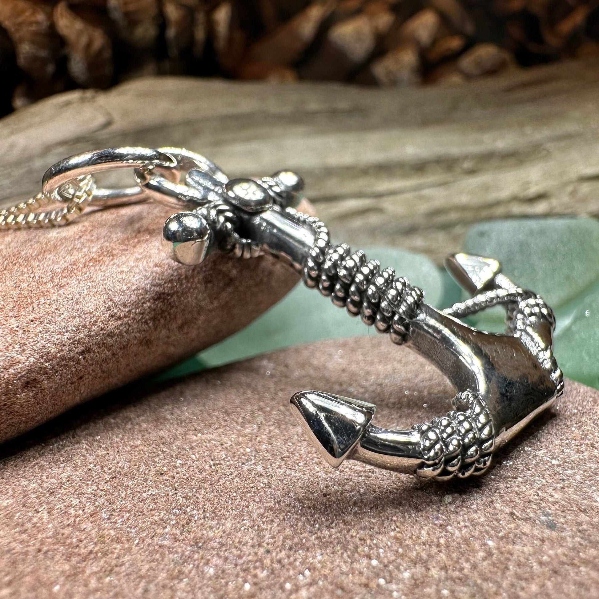 Anchor Necklace, Nautical Jewelry, Christian Pendant, Hope Necklace, Retirement Gift, Dad Gift, Mindfulness Gift, Ship Jewelry, Silver