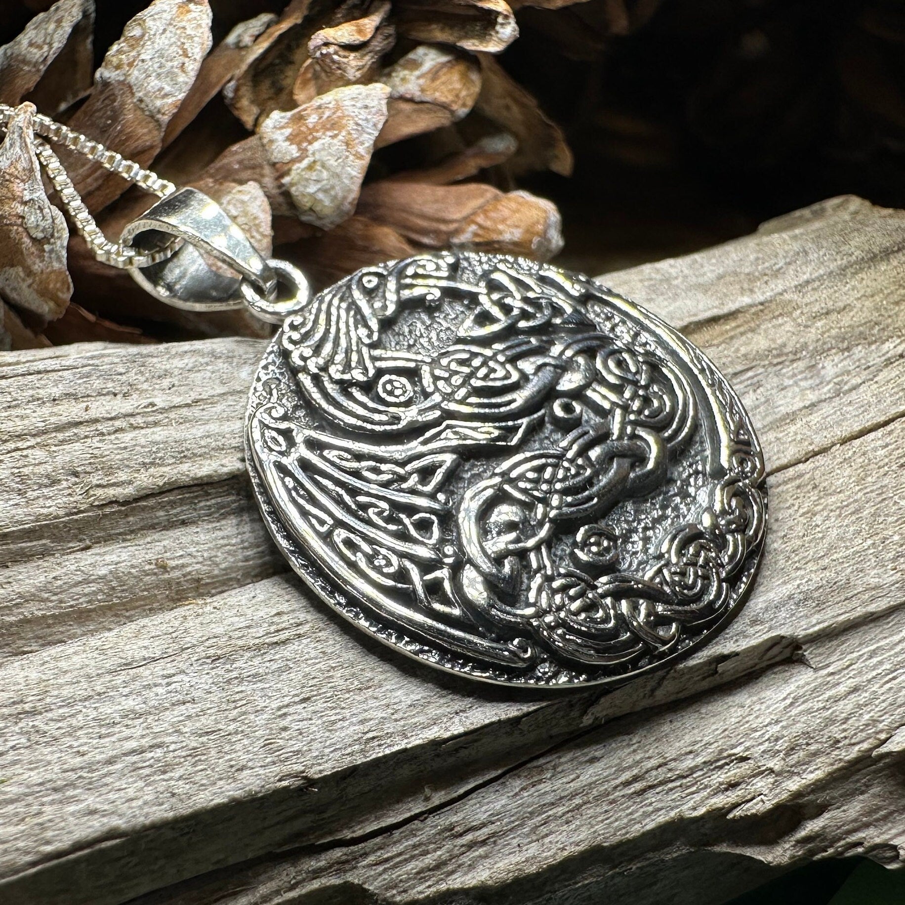 Dragon Necklace, Celtic Jewelry, Irish Jewelry, Celtic Knot Necklace, Wiccan Jewelry, Celtic Dragon Pendant, Pagan Jewelry, Gothic Jewerly