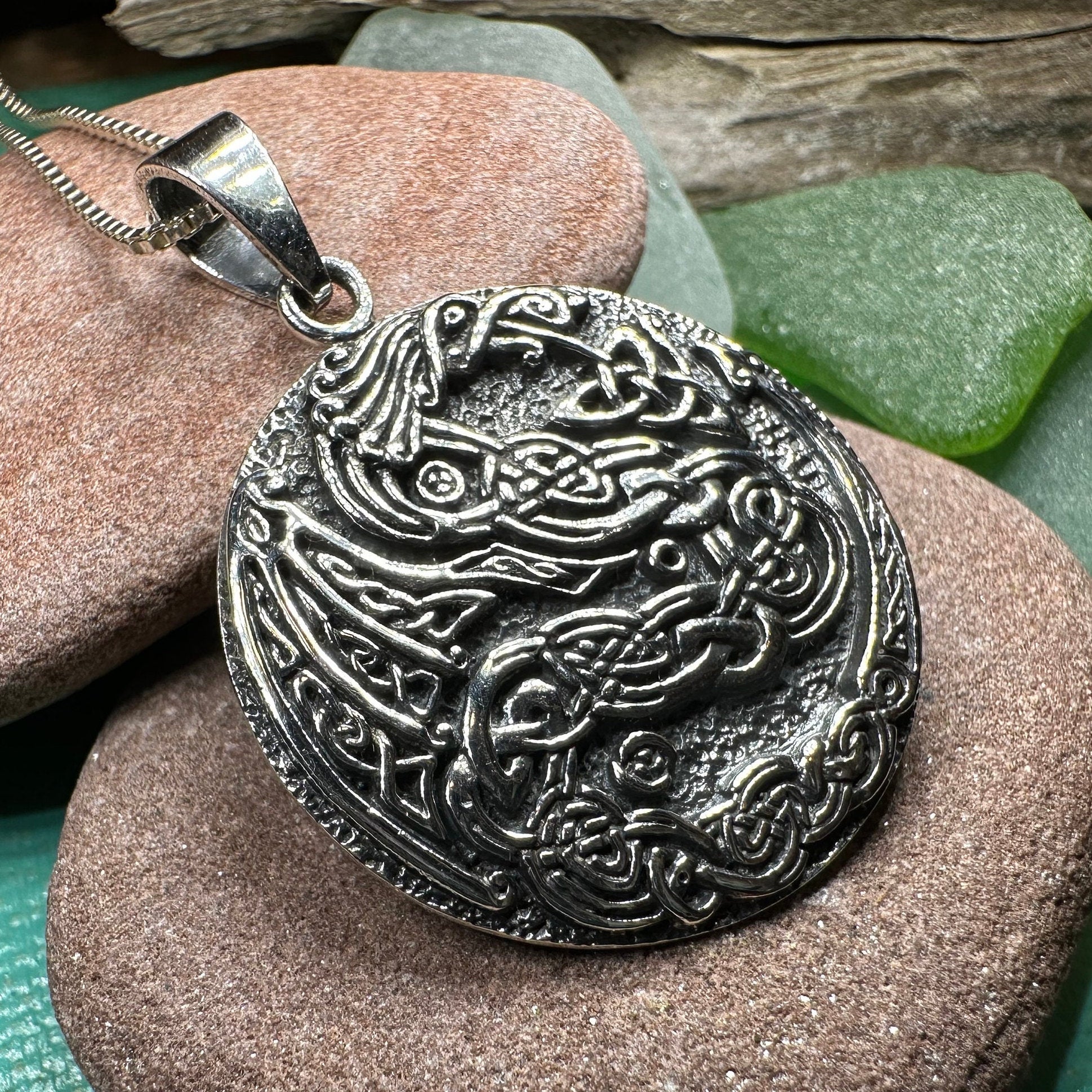 Dragon Necklace, Celtic Jewelry, Irish Jewelry, Celtic Knot Necklace, Wiccan Jewelry, Celtic Dragon Pendant, Pagan Jewelry, Gothic Jewerly