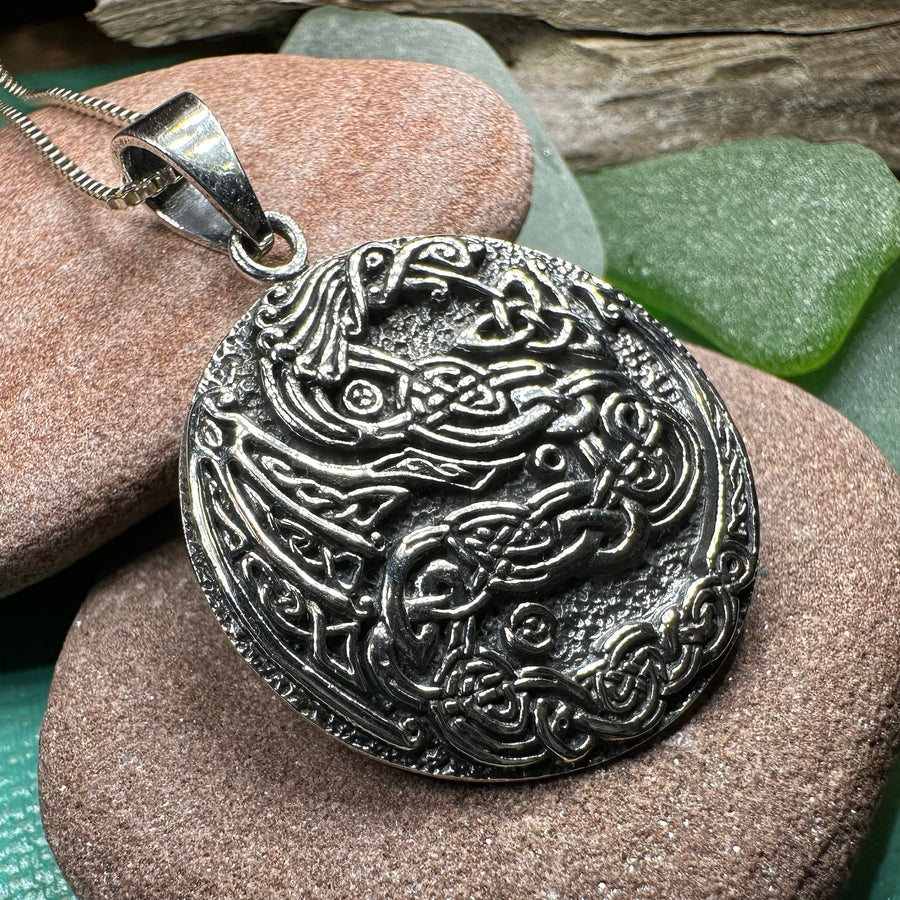 Dragon Necklace, Celtic Jewelry, Irish Jewelry, Celtic Knot Necklace, Wiccan Jewelry, Celtic Dragon Pendant, Pagan Jewelry, Gothic Jewerly