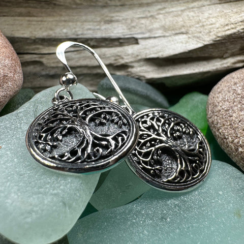 Load image into Gallery viewer, Tree of Life Earrings, Celtic Jewelry, Irish Jewelry, Norse Jewelry, Yoga Jewelry, Anniversary Gift, Tree Jewelry, Graduation Gift, Mom Gift
