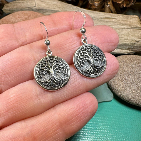 Load image into Gallery viewer, Tree of Life Earrings, Celtic Jewelry, Irish Jewelry, Norse Jewelry, Yoga Jewelry, Anniversary Gift, Tree Jewelry, Graduation Gift, Mom Gift
