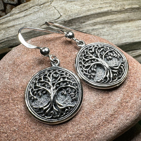 Load image into Gallery viewer, Tree of Life Earrings, Celtic Jewelry, Irish Jewelry, Norse Jewelry, Yoga Jewelry, Anniversary Gift, Tree Jewelry, Graduation Gift, Mom Gift

