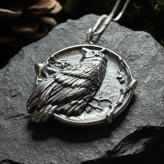 Night Watcher Owl Moon Necklace — view 3