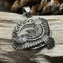Load image into Gallery viewer, Raven Necklace, Bird Jewelry, Celtic Pendant, Black Bird Pendant, Animal Jewelry, Pagan Jewelry, Nature Lover, Poe Jewelry, Gothic Jewelry
