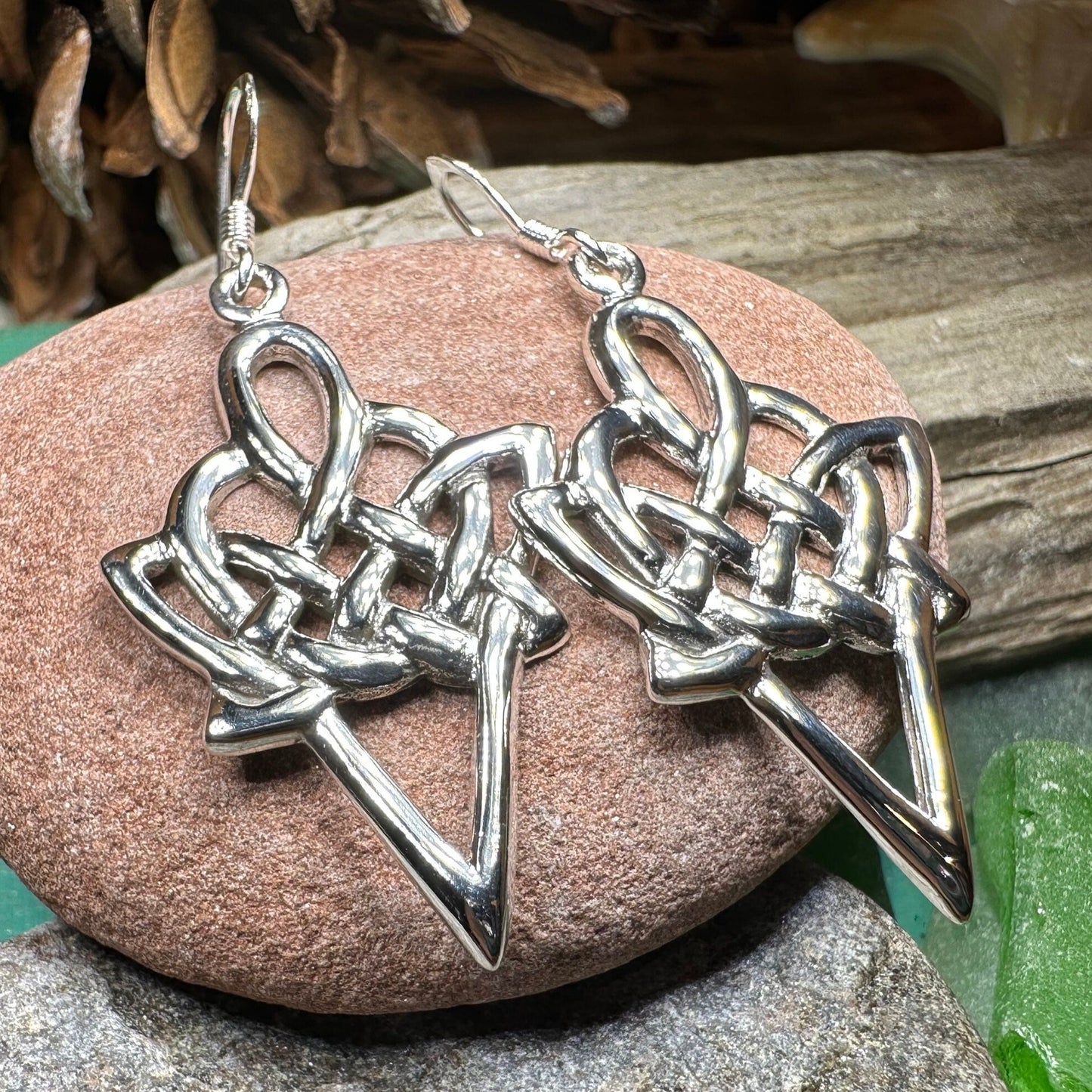 Celtic Earrings, Love Knot Earrings, Irish Jewelry, Ireland Gift, Scotland Jewelry, Mom Gift, Large Earrings, Scottish Jewelry, Norse Gift