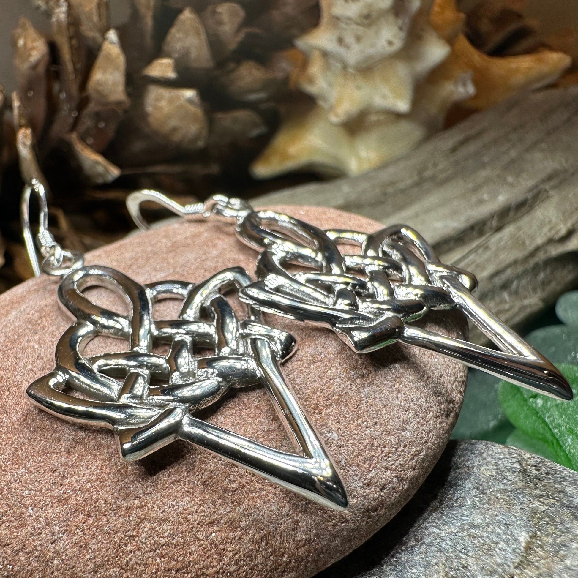 Celtic Earrings, Love Knot Earrings, Irish Jewelry, Ireland Gift, Scotland Jewelry, Mom Gift, Large Earrings, Scottish Jewelry, Norse Gift