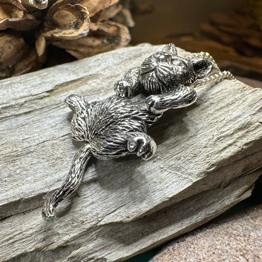 Cat Necklace, Cat Lover Gift, Nature Necklace, Cat Mom, Moveable Cat, Silver Cat Pendant, Best Friend Gift, Gift for Her, Animal Jewelry