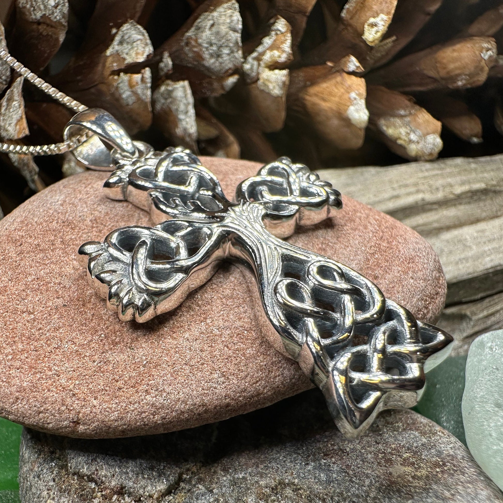 Celtic Cross Necklace, Irish Jewelry, Celtic Pendant, Celtic Tree of Life, Scotland Jewelry, First Communion Gift, Girls Confirmation Gift