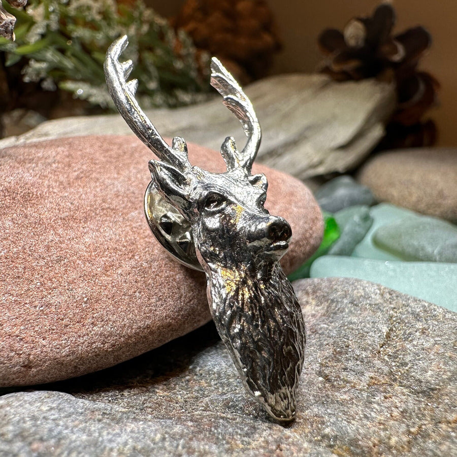 Stag Brooch, Scotland Jewelry, Stag Lapel Pin, Celtic Pin, Animal Jewelry, Scottish Brooch, Scotland Pin, Nature Jewelry, Hunter Gift