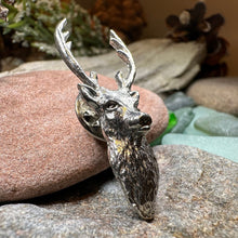 Load image into Gallery viewer, Stag Brooch, Scotland Jewelry, Stag Lapel Pin, Celtic Pin, Animal Jewelry, Scottish Brooch, Scotland Pin, Nature Jewelry, Hunter Gift
