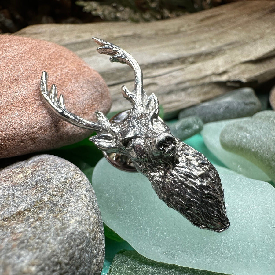 Stag Brooch, Scotland Jewelry, Stag Lapel Pin, Celtic Pin, Animal Jewelry, Scottish Brooch, Scotland Pin, Nature Jewelry, Hunter Gift