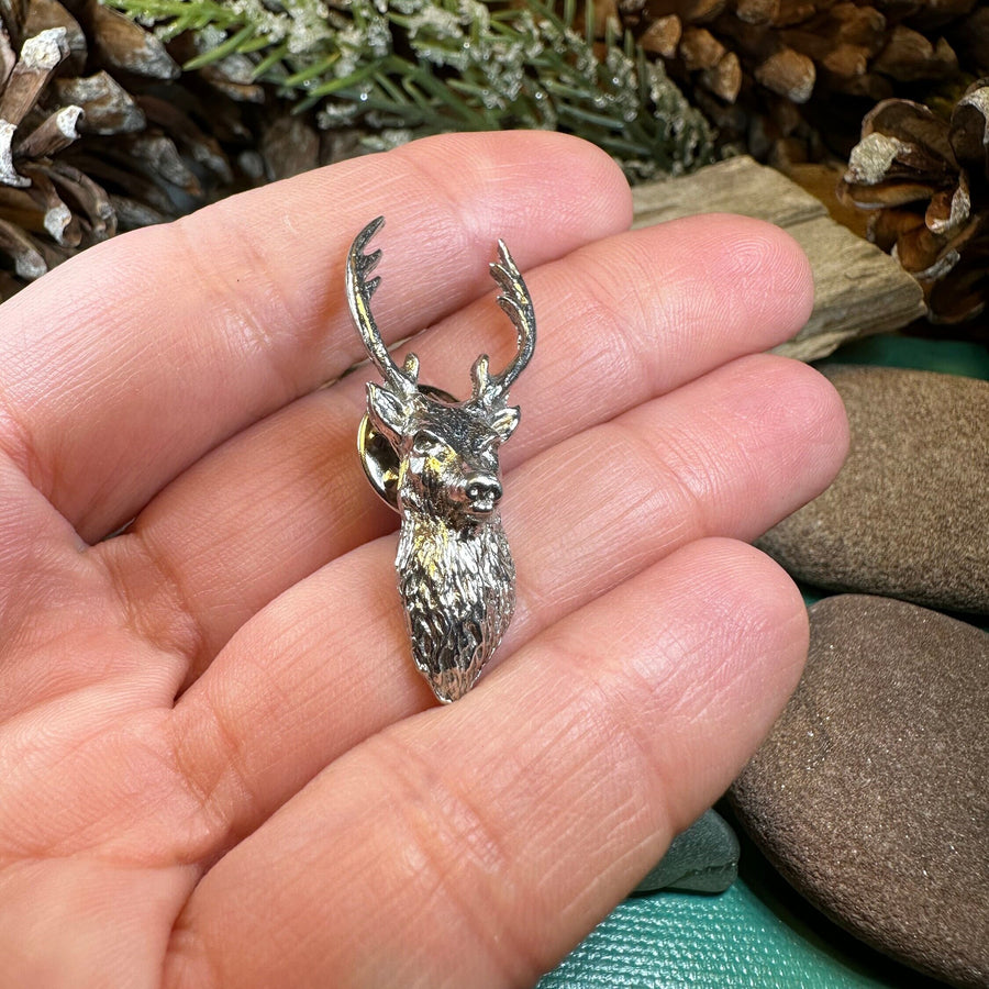 Stag Brooch, Scotland Jewelry, Stag Lapel Pin, Celtic Pin, Animal Jewelry, Scottish Brooch, Scotland Pin, Nature Jewelry, Hunter Gift