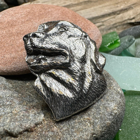 Load image into Gallery viewer, Dog Brooch, Dog Lover Gift, Labrador Lapel Pin, Dog Pin, Scarf Pin, Dog Lover Gift, Dog Jewelry, Hunter Gift, Pewter Coat Pin, English Lab
