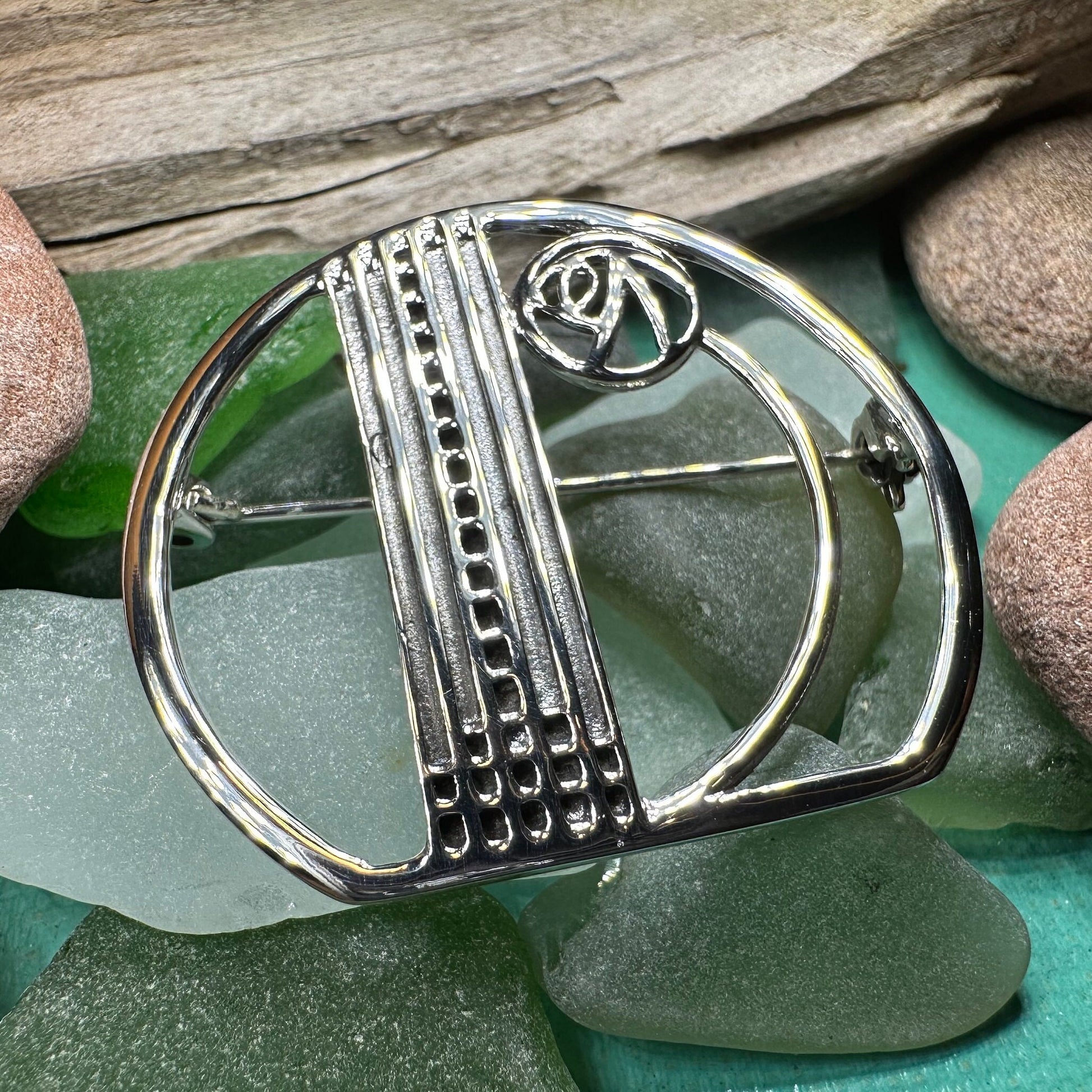 Mackintosh Rose Brooch, Scotland Jewelry, Mackintosh Jewelry, Celtic Pin, Scarf Pin, Art Deco Jewelry, Mom Gift, Silver Pin, Graduation Gift