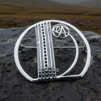 Load image into Gallery viewer, Mackintosh Rose Brooch, Scotland Jewelry, Mackintosh Jewelry, Celtic Pin, Scarf Pin, Art Deco Jewelry, Mom Gift, Silver Pin, Graduation Gift
