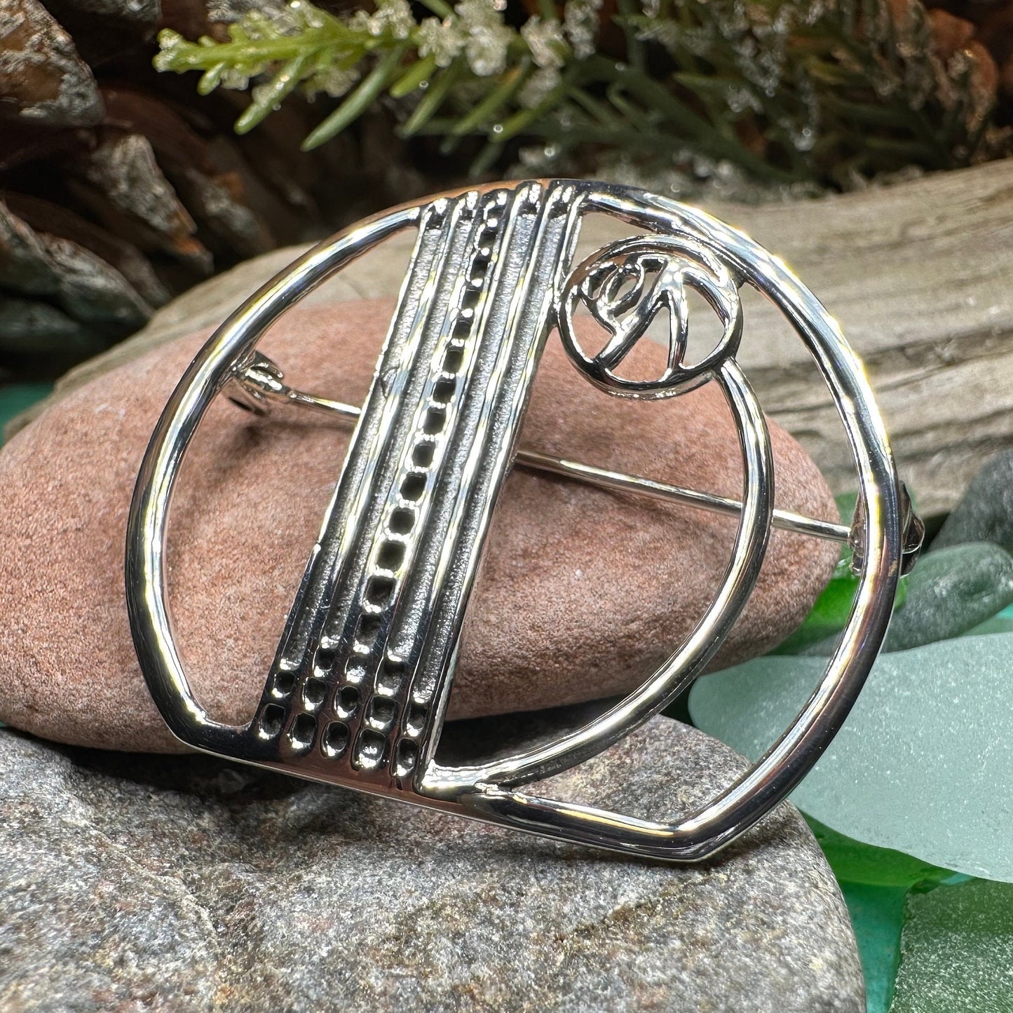 Mackintosh Rose Brooch, Scotland Jewelry, Mackintosh Jewelry, Celtic Pin, Scarf Pin, Art Deco Jewelry, Mom Gift, Silver Pin, Graduation Gift