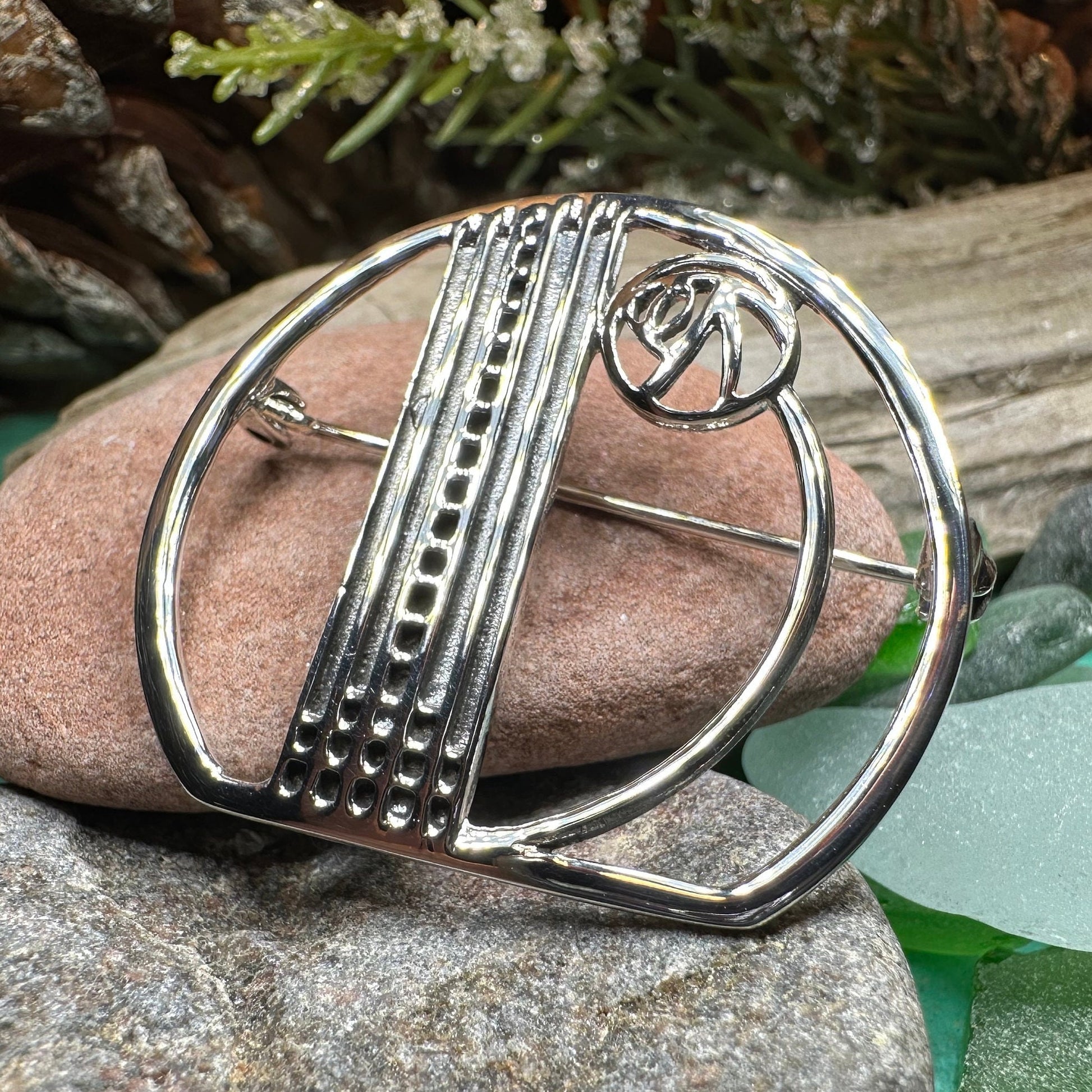 Mackintosh Rose Brooch, Scotland Jewelry, Mackintosh Jewelry, Celtic Pin, Scarf Pin, Art Deco Jewelry, Mom Gift, Silver Pin, Graduation Gift