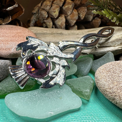 Load image into Gallery viewer, Thistle Kilt Pin, Celtic Jewelry, Thistle Brooch, Tartan Pin, Scotland Jewelry, Celtic Pin, Thistle Pin, Outlander Jewelry, Coat Pin
