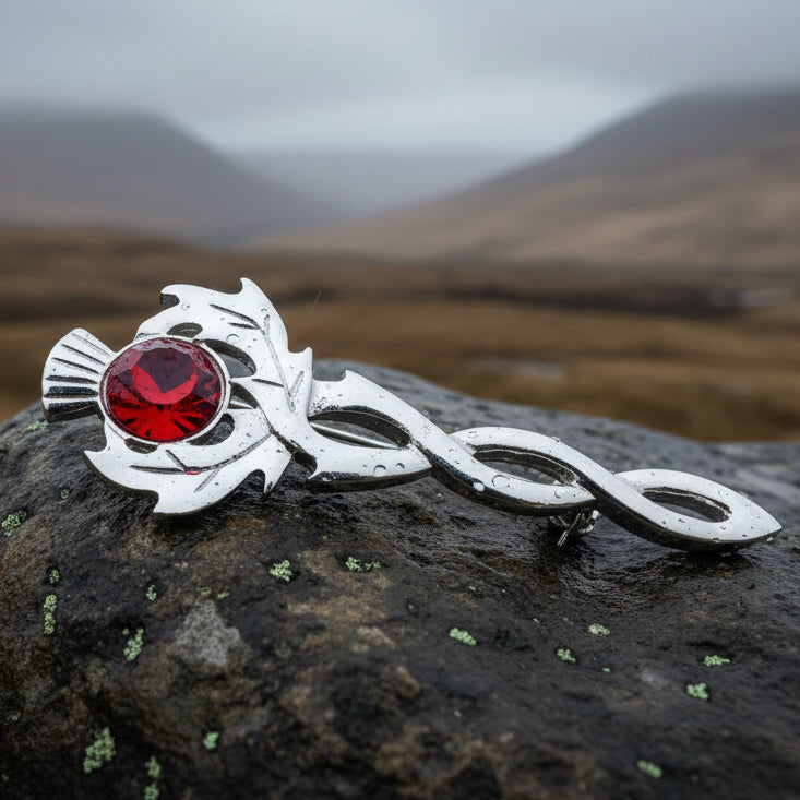 Thistle Kilt Pin, Celtic Jewelry, Thistle Brooch, Tartan Pin, Scotland Jewelry, Celtic Pin, Thistle Pin, Outlander Jewelry, Coat Pin