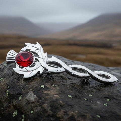 Load image into Gallery viewer, Thistle Kilt Pin, Celtic Jewelry, Thistle Brooch, Tartan Pin, Scotland Jewelry, Celtic Pin, Thistle Pin, Outlander Jewelry, Coat Pin
