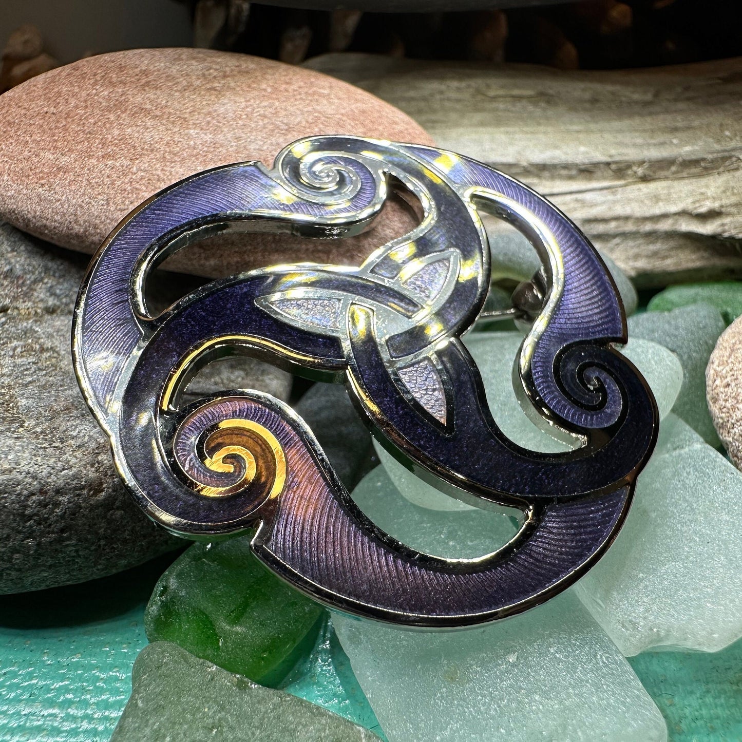 Celtic Spiral Brooch, Celtic Jewelry, Irish Jewelry, Scotland Jewelry, Anniversary Gift, Viking Brooch, Celtic Pin, Triskele Jewelry