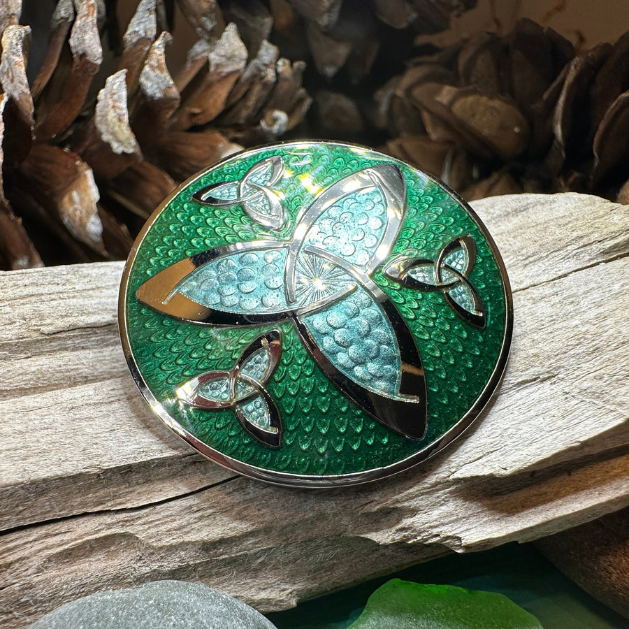 Celtic Brooch, Trinity Knot Jewelry, Irish Jewelry, Scotland Jewelry, Anniversary Gift, Viking Brooch, Enamel Celtic Pin, Scottish Brooch